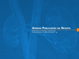 ApenAs PublicA&ccedil;&atilde;o nA RevistA - Sociedade Brasileira de Nefrologia