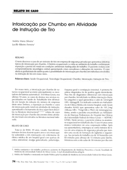 Intoxicação por Chumbo em Aiividocle cle Insiruçöo de Tiro