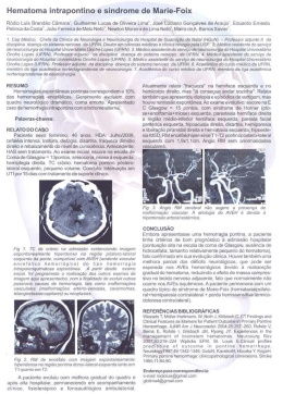 Hematoma intrapontino e s&iacute;ndrome de Marie-Foix