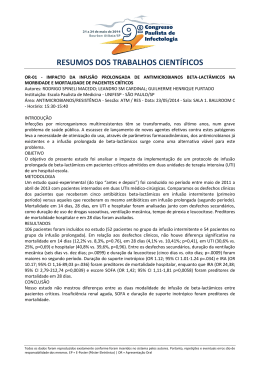 RESUMOS DOS TRABALHOS CIENT&Iacute;FICOS