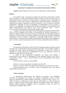 1 Capacita&ccedil;&atilde;o Tecnol&oacute;gica dos Laborat&oacute;rios