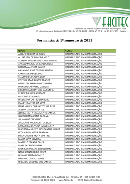 Formandos do 1&ordm; semestre de 2011