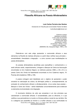 Filosofia Africana na Poesia Afro