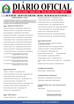 Di&aacute;rio Oficial &ndash; Edi&ccedil;&atilde;o 1549