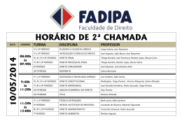 HORARIO SEGUNDA CHAMADA