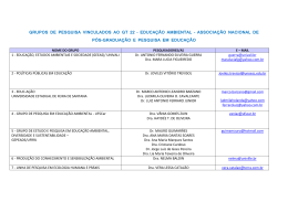 GRUPOS DE PESQUISA VINCULADOS AO GT 22