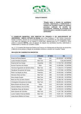 Edital N&ordm; 005/2015 O CONSELHO MUNICIPAL DOS DIREITOS DA