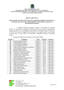 resultado final sele&ccedil;&atilde;o de estudantes para os