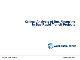 Critical Analysis of Bus Financing in Bus Rapid