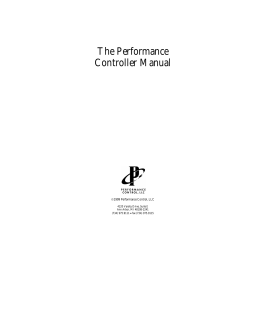 The Performance Controller Manual