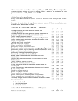 Informar neste quadro as entradas e sa&iacute;das do per&iacute;odo, por