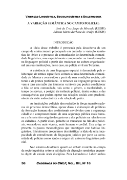 56 A VARIA&Ccedil;&Atilde;O SEM&Acirc;NTICA NO CAMPO POLICIAL Jos&eacute; da Cruz