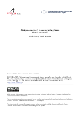 A(s) psicologia(s) e a categoria g&ecirc;nero
