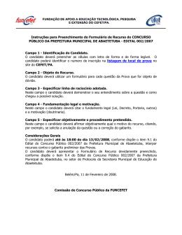 Formul&aacute;rio de Recurso