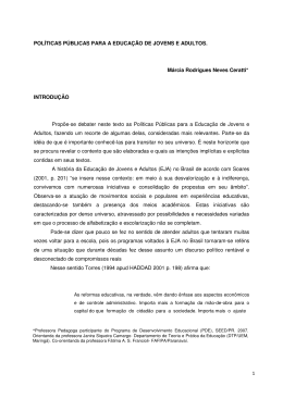 1 POL&Iacute;TICAS P&Uacute;BLICAS PARA A EDUCA&Ccedil;&Atilde;O DE