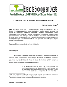 A EDUCA&Ccedil;&Atilde;O PARA A CIDADANIA NO SISTEMA CAPITALISTA