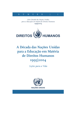 A D&eacute;cada das Na&ccedil;&otilde;es Unidas para a Educa&ccedil;&atilde;o em Mat&eacute;ria de