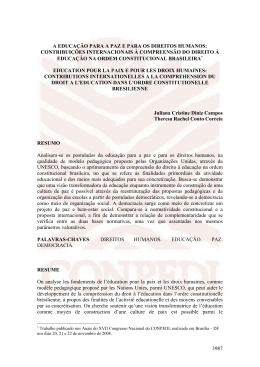 3987 A EDUCA&Ccedil;&Atilde;O PARA A PAZ E PARA OS DIREITOS