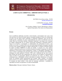 a educação ambiental: abrindo espaço para a cidadania