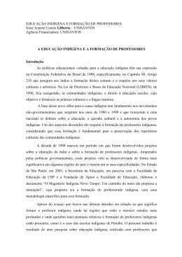 A educa&ccedil;&atilde;o ind&iacute;gena e a forma&ccedil;&atilde;o de professores