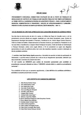 Ata n.º 3 da reunião do Júri para apreciação das alegações em