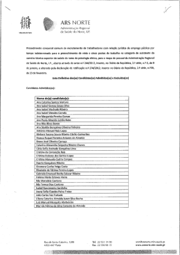 Lista definitiva dos candidatos admitidos e excluídos