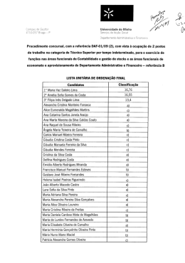 Lista Unitária de Ordenação Final