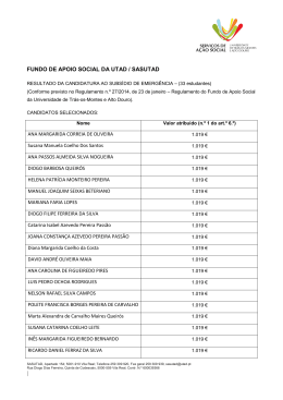 Resultado da Candidatura 2014