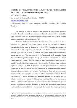 saberes em foco dialogos de m b lourenco filho na serie de leitura