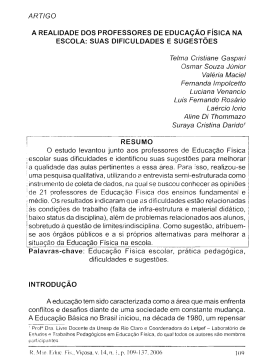 artigo a realidade dos professores de educa&ccedil;ao f~sica na escola
