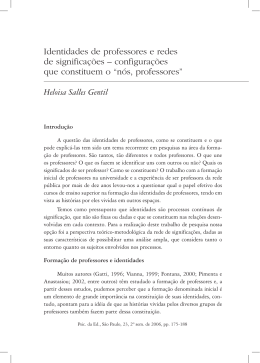 Identidades de professores e redes de significa&ccedil;&otilde;es
