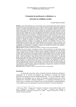 Forma&ccedil;&atilde;o de professores a dist&acirc;ncia e a inser&ccedil;&atilde;o no cotidiano