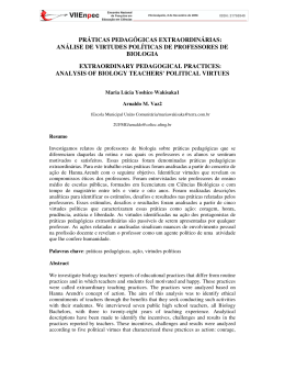 pr&aacute;ticas pedag&oacute;gicas extraordin&aacute;rias: an&aacute;lise de virtudes pol&iacute;ticas