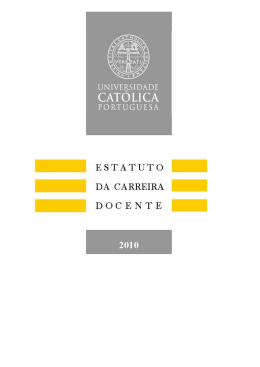 Estatuto da carreira docente - Universidade Católica Portuguesa