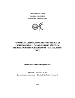 formação e desenvolvimento profissional de professores do 1º ciclo