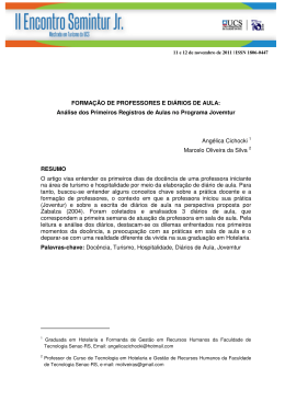 FORMAÇÃO DE PROFESSORES E DIÁRIOS DE AULA: Análise dos