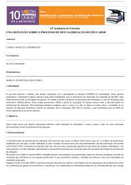 uma reflexão sobre o processo de desvalorização do