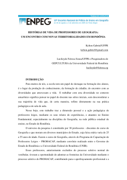 HIST&Oacute;RIAS DE VIDA DE PROFESSORES DE GEOGRAFIA: UM