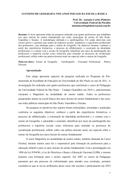 Historia de Vida de professores de Geografia dos anos iniciais do