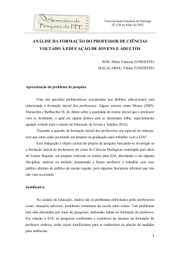 an&aacute;lise da forma&ccedil;&atilde;o do professor de ci&ecirc;ncias voltado &agrave; educa&ccedil;&atilde;o