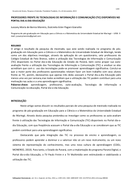 PROFESSORES FRENTE &Agrave;S TECNOLOGIAS DE