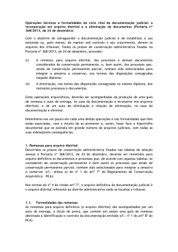 Operações técnicas e formalidades do ciclo vital da