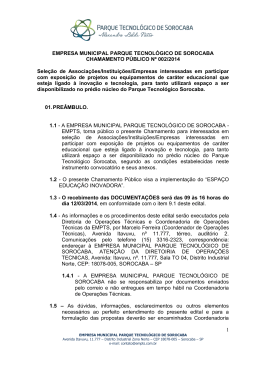 chamamento público 002/2014 para seleção de associações