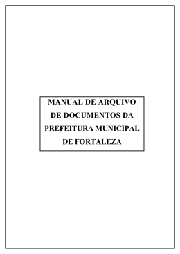 como arquivar os documentos - Prefeitura Municipal de Fortaleza