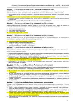 Prova Assistente Administracao