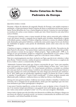 Santa Catarina de Sena Padroeira da Europa