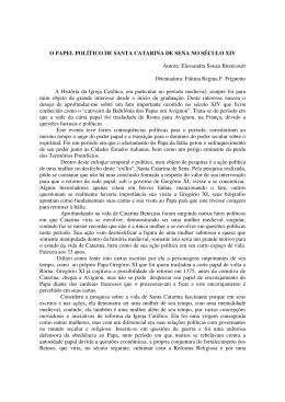 O PAPEL POLÍTICO DE SANTA CATARINA DE SENA NO SÉCULO