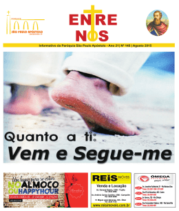 Edi&ccedil;&atilde;o n&ordm; 148 - Agosto/2015 - Par&oacute;quia S&atilde;o Paulo Ap&oacute;stolo