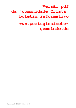Comunidade Crist&atilde; - Portugiesische Katholische Gemeinde