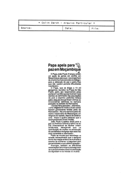 Papa apela para “1% - Mozambique History Net